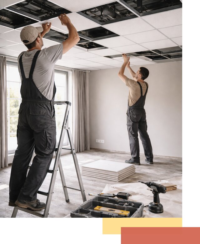 Замена плит подвесного потолка в Горно-Алтайске быстро и качественно