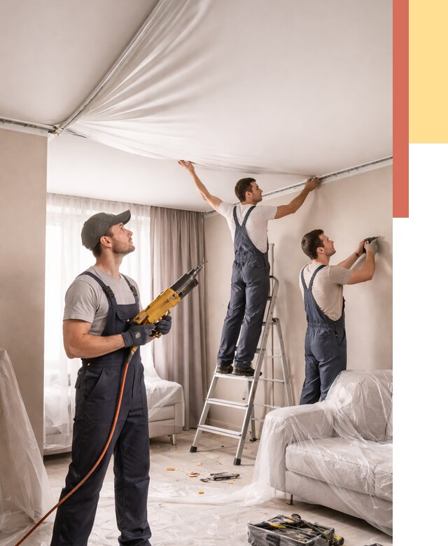 Установка натяжного потолка в Горно-Алтайске от 4666 руб. | Быстро и недорого — ОТДЕЛОЧНИК-Грн