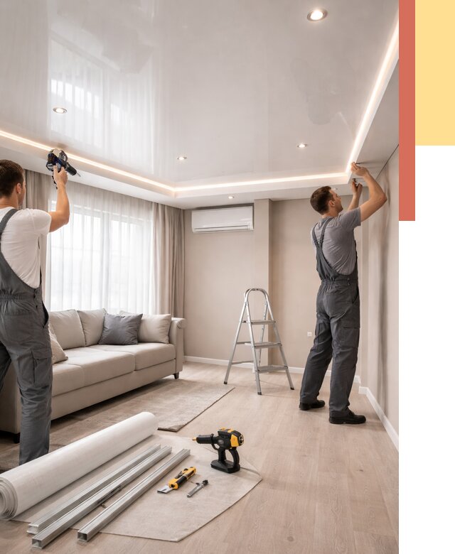 Монтаж глянцевого натяжного потолка в Горно-Алтайске от 778 руб. под ключ | ОТДЕЛОЧНИК-Грн