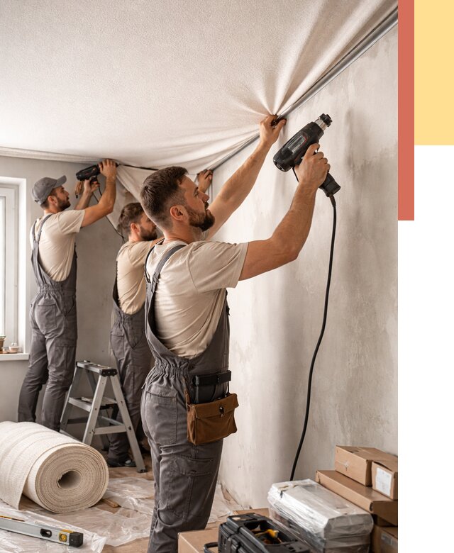 Монтаж фактурного натяжного потолка в Горно-Алтайске от 778 руб. — ОТДЕЛОЧНИК-Грн