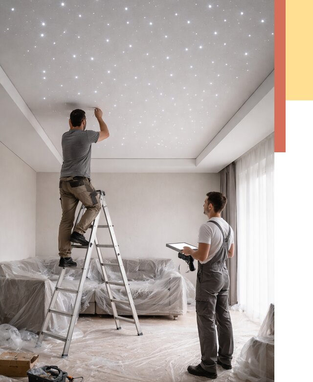 Монтаж натяжного потолка «звездное небо» в Горно-Алтайске от 6739 руб. | ОТДЕЛОЧНИК-Грн