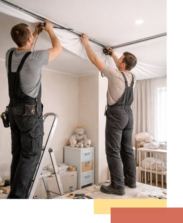 Монтаж натяжного потолка в детской комнате в Горно-Алтайске