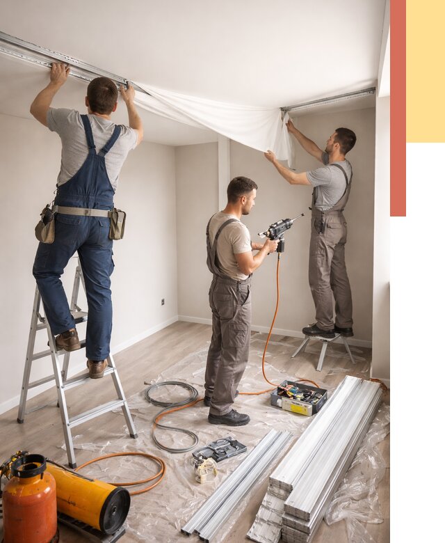 Монтаж натяжного потолка в студии в Горно-Алтайске от 5702 руб. — быстро и недорого | ОТДЕЛОЧНИК-Грн