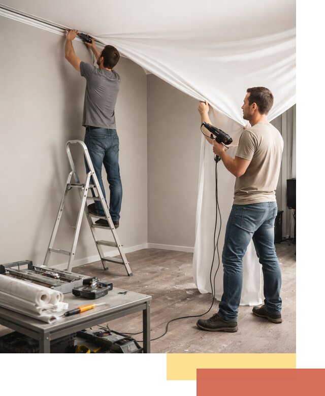 Монтаж натяжного потолка в студии в Горно-Алтайске