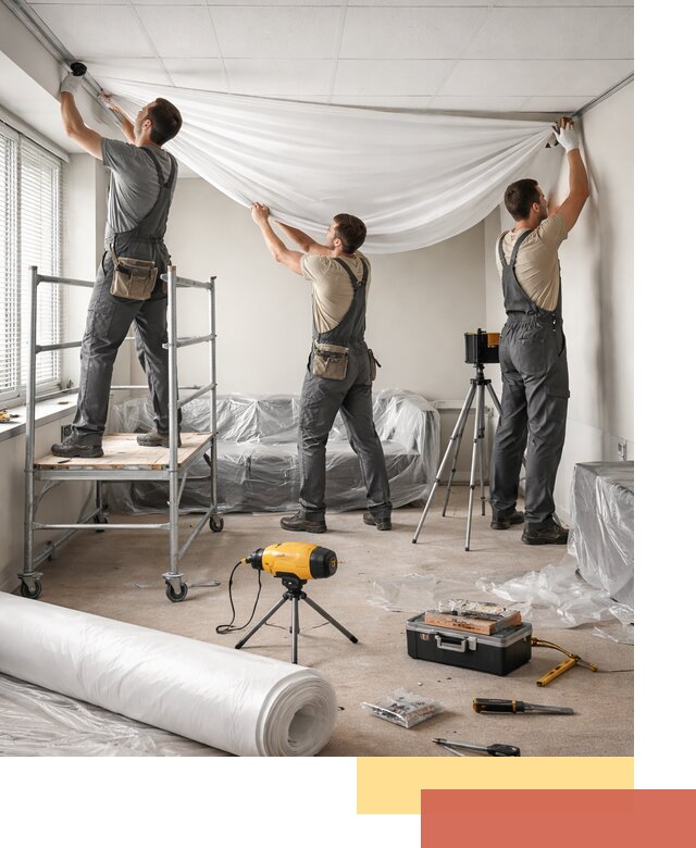 Монтаж натяжного потолка в офисе в Горно-Алтайске