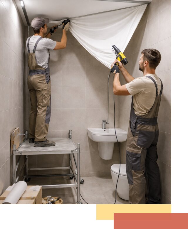 Монтаж натяжного потолка в санузле в Горно-Алтайске