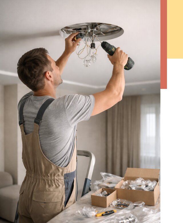 Установка люстры в натяжной потолок в Горно-Алтайске от 1244 руб. | Быстро и недорого — ОТДЕЛОЧНИК-Грн