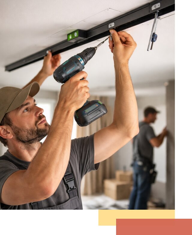 Установка трековых светильников в натяжной потолок в Горно-Алтайске