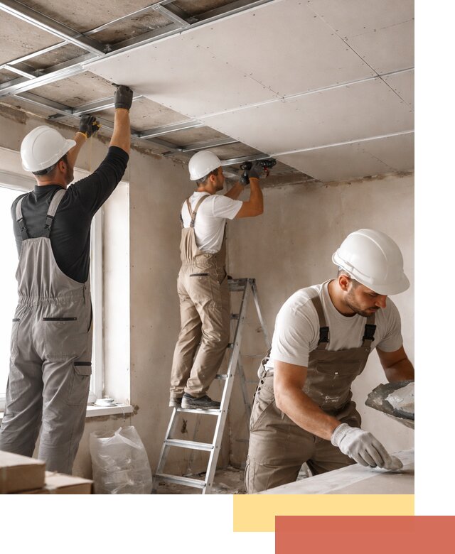 Одноуровневый потолок из гипсокартона в Горно-Алтайске — монтаж и отделка