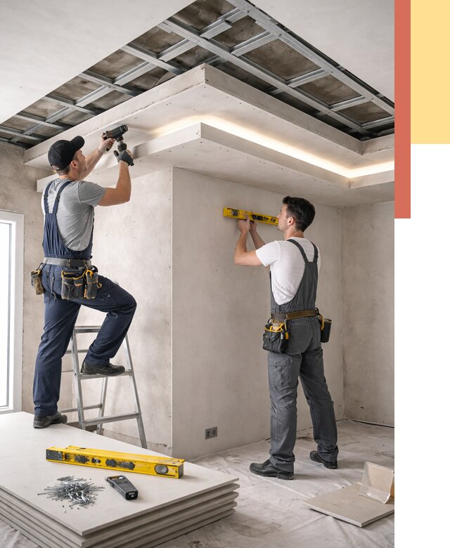 Двухуровневый потолок из гипсокартона в Горно-Алтайске от 1503 руб. под ключ | ОТДЕЛОЧНИК-Грн