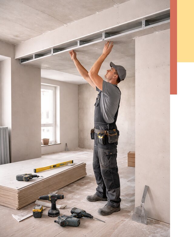 Потолок из гипсокартона с нишей в Горно-Алтайске от 1296 руб. под ключ | ОТДЕЛОЧНИК-Грн