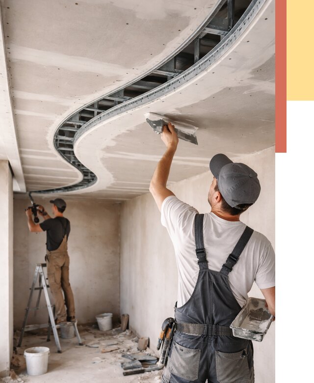 Криволинейный потолок из гипсокартона в Горно-Алтайске от 2177 руб./м2 | ОТДЕЛОЧНИК-Грн