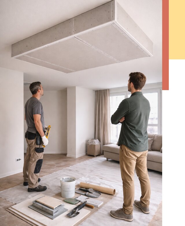 Короб на потолке из гипсокартона в Горно-Алтайске от 2281 руб. — монтаж и услуги под ключ | ОТДЕЛОЧНИК-Грн