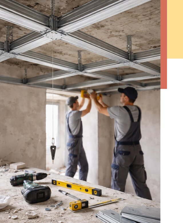 Монтаж каркаса потолка из профиля в Горно-Алтайске от 4666 руб. — услуги ОТДЕЛОЧНИК-Грн