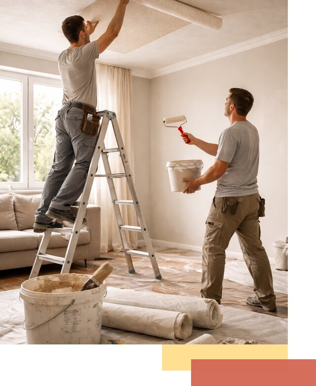 Поклейка обоев на потолок в Горно-Алтайске — качественно и быстро