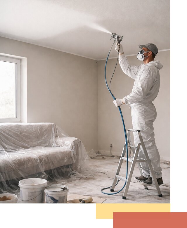 Покраска потолка краскопультом в Горно-Алтайске быстро и качественно